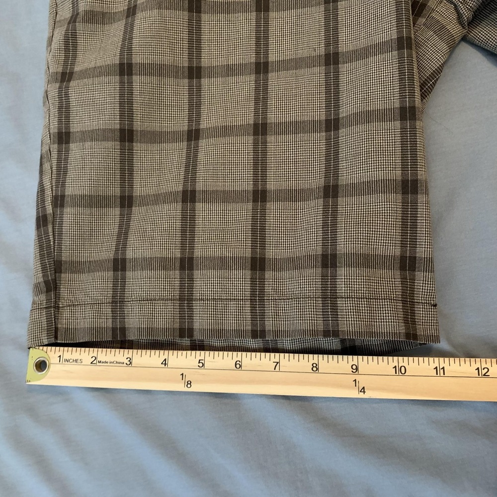 Burnside Shorts Mens 30 Brown Tan Plaid Flat Front Casual Chino Golf‎ Shorts - Picture 6 of 8